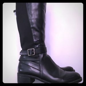 Franco Sarto Black Leather/Fabric Boots